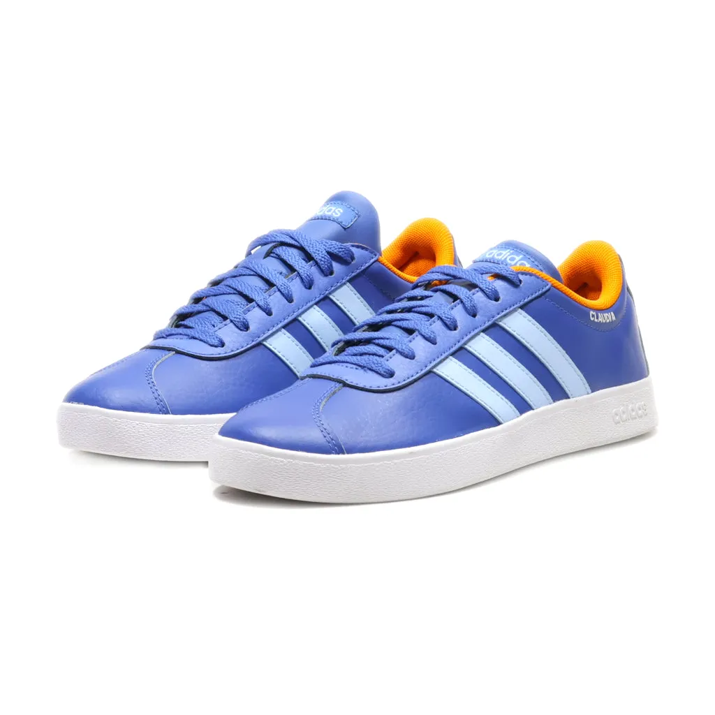 Adidas Vl Court 2.0 Low-Top Sneakers Leather Blue Colour For Men