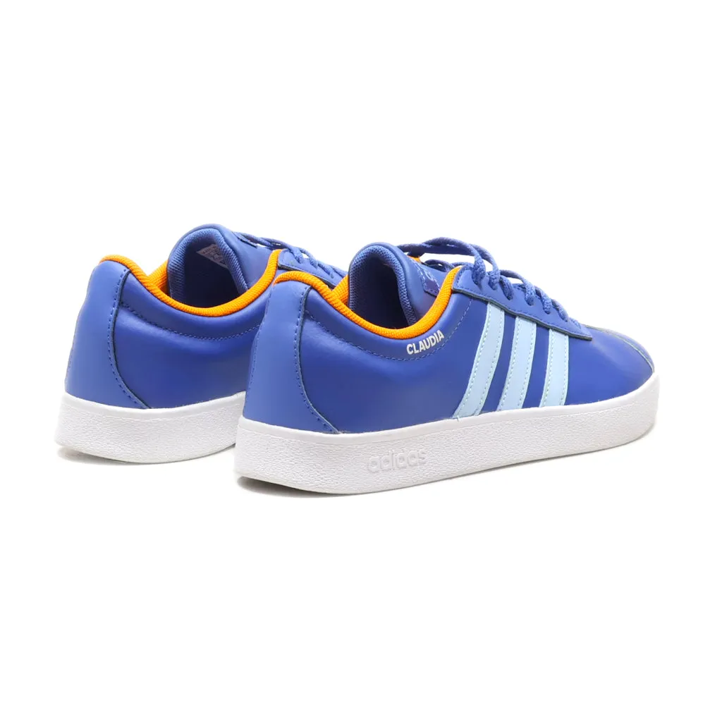 Adidas Vl Court 2.0 Low-Top Sneakers Leather Blue Colour For Men