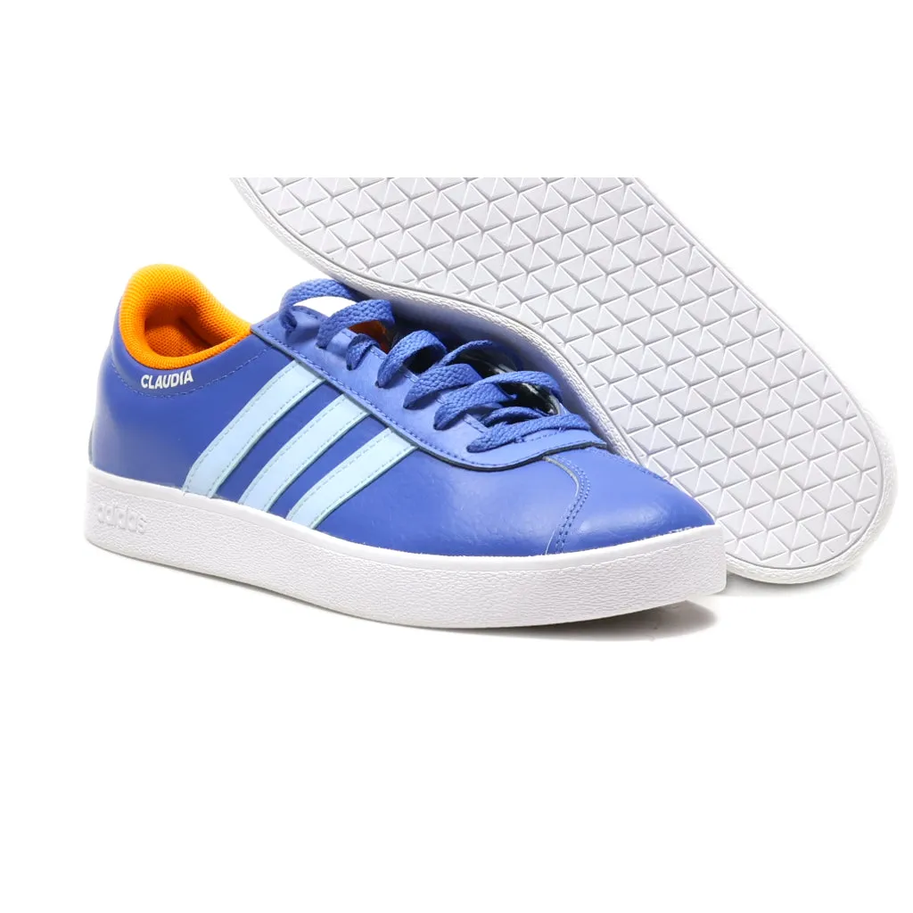 Adidas Vl Court 2.0 Low-Top Sneakers Leather Blue Colour For Men