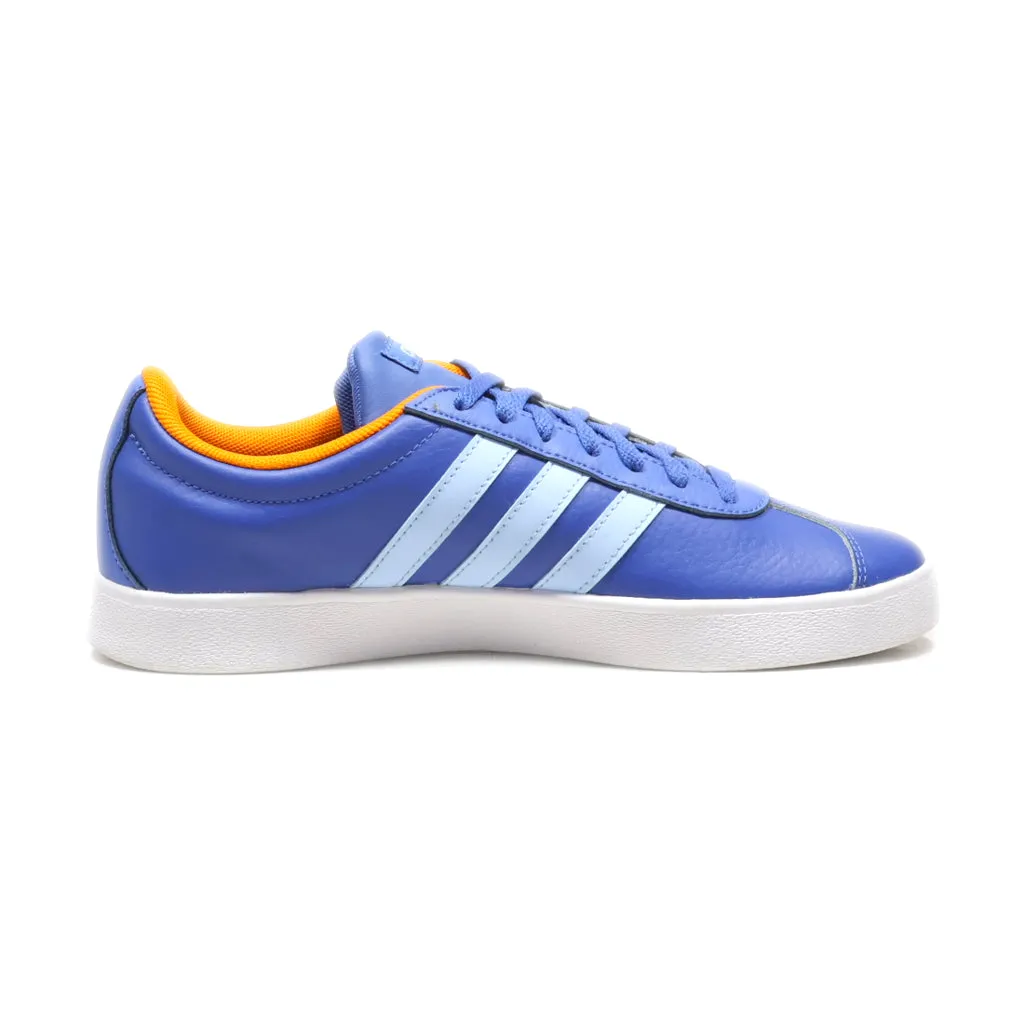 Adidas Vl Court 2.0 Low-Top Sneakers Leather Blue Colour For Men