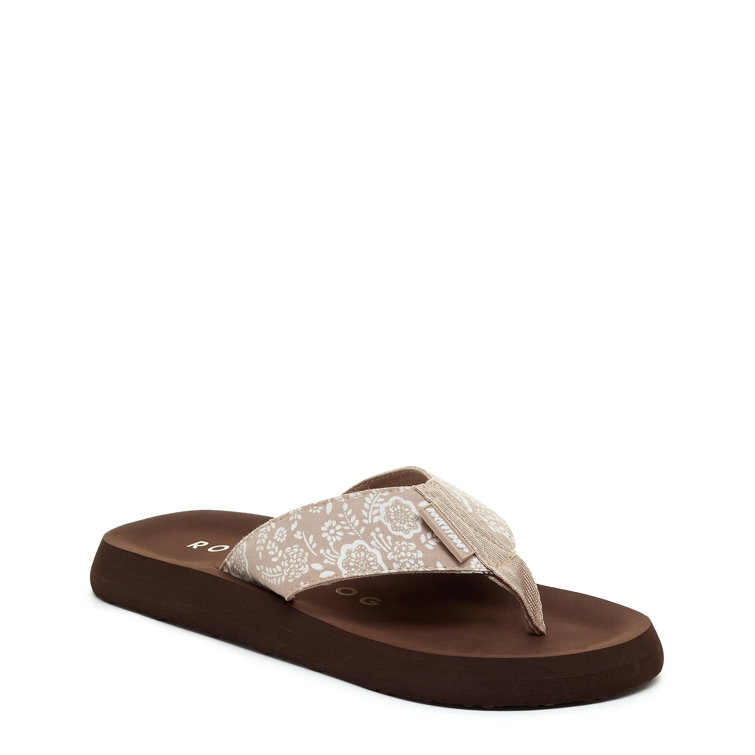 Adios Floral Taupe Flip-Flops