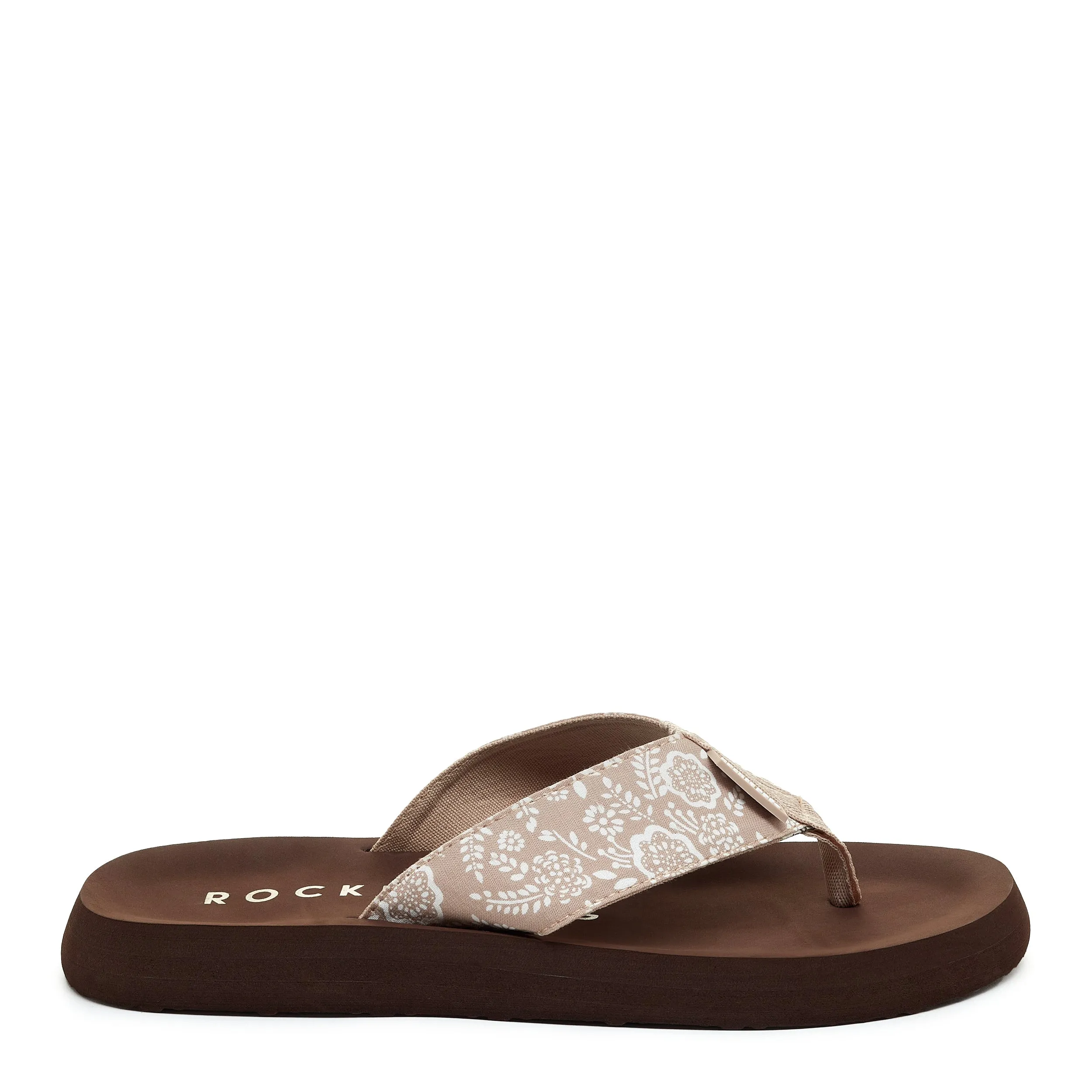 Adios Floral Taupe Flip-Flops