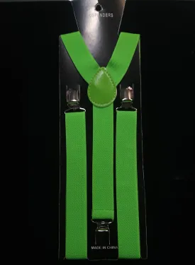 Adjustable Clip-on Suspenders - Lime Green