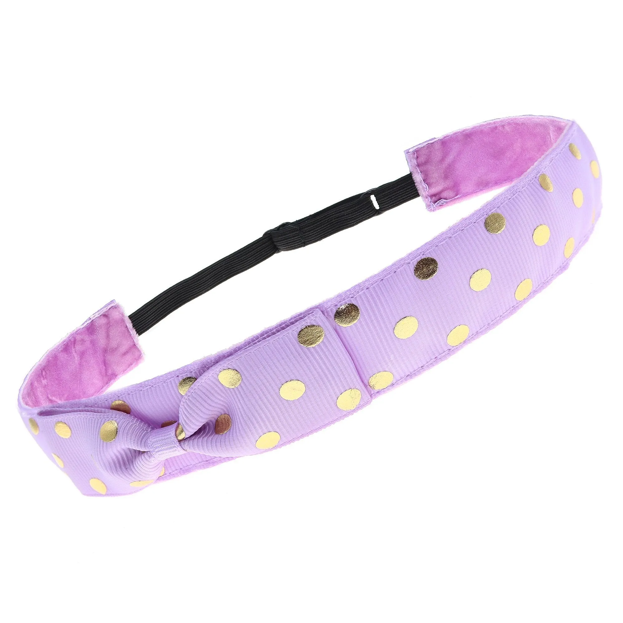 Adjustable No Slip Polka Dot Bow Headband