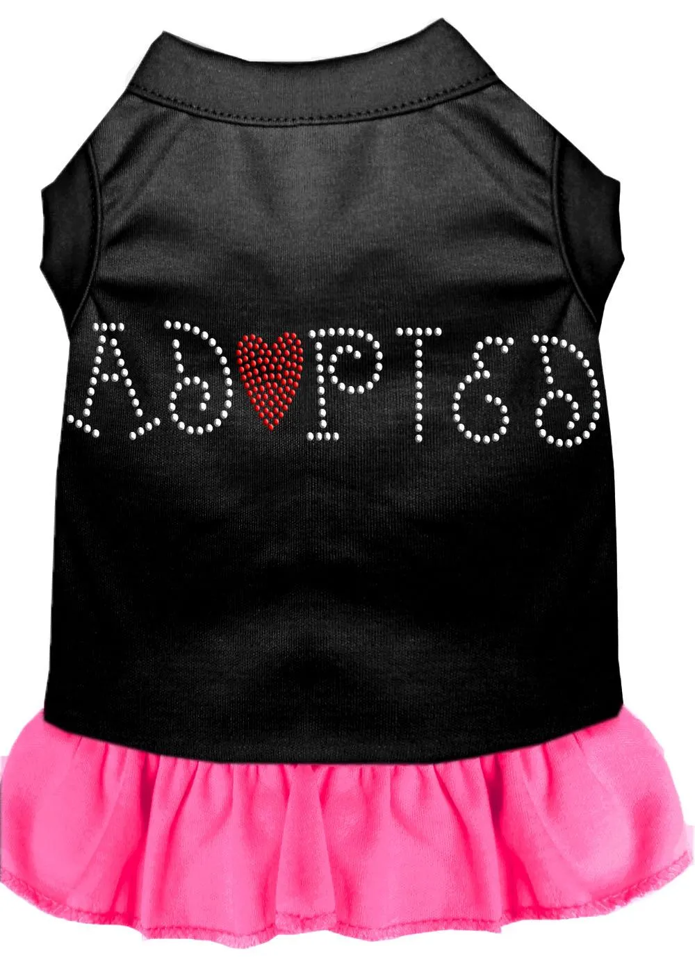 Adopted Rhinestone Dress Black With Bright Pink Lg (14)