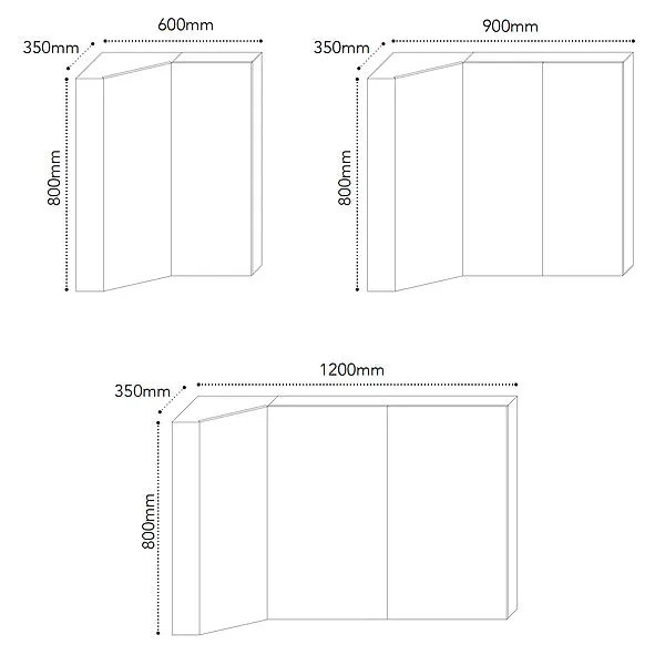 ADP Glacier Pro Offset Corner Mirror Shaving Cabinet