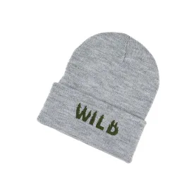 Adult Beanie - WILD - Gray w/ Olive