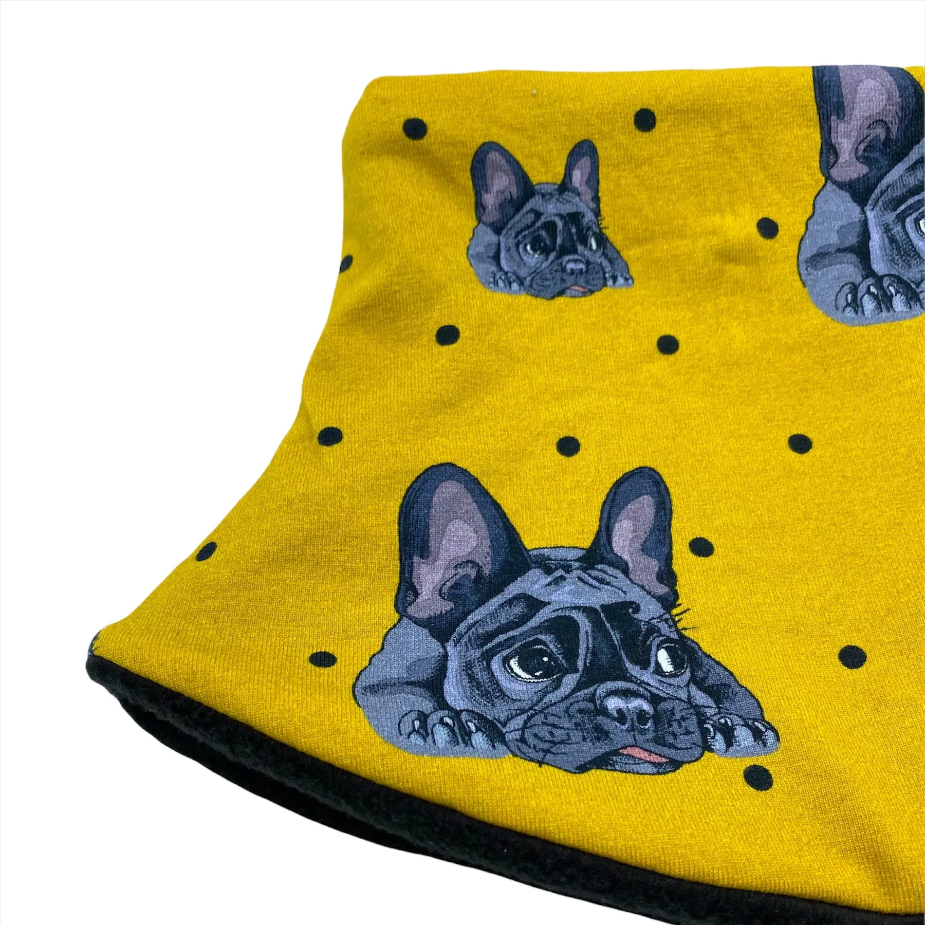 Adult Handmade Neck Warmer Dogs on Mustard