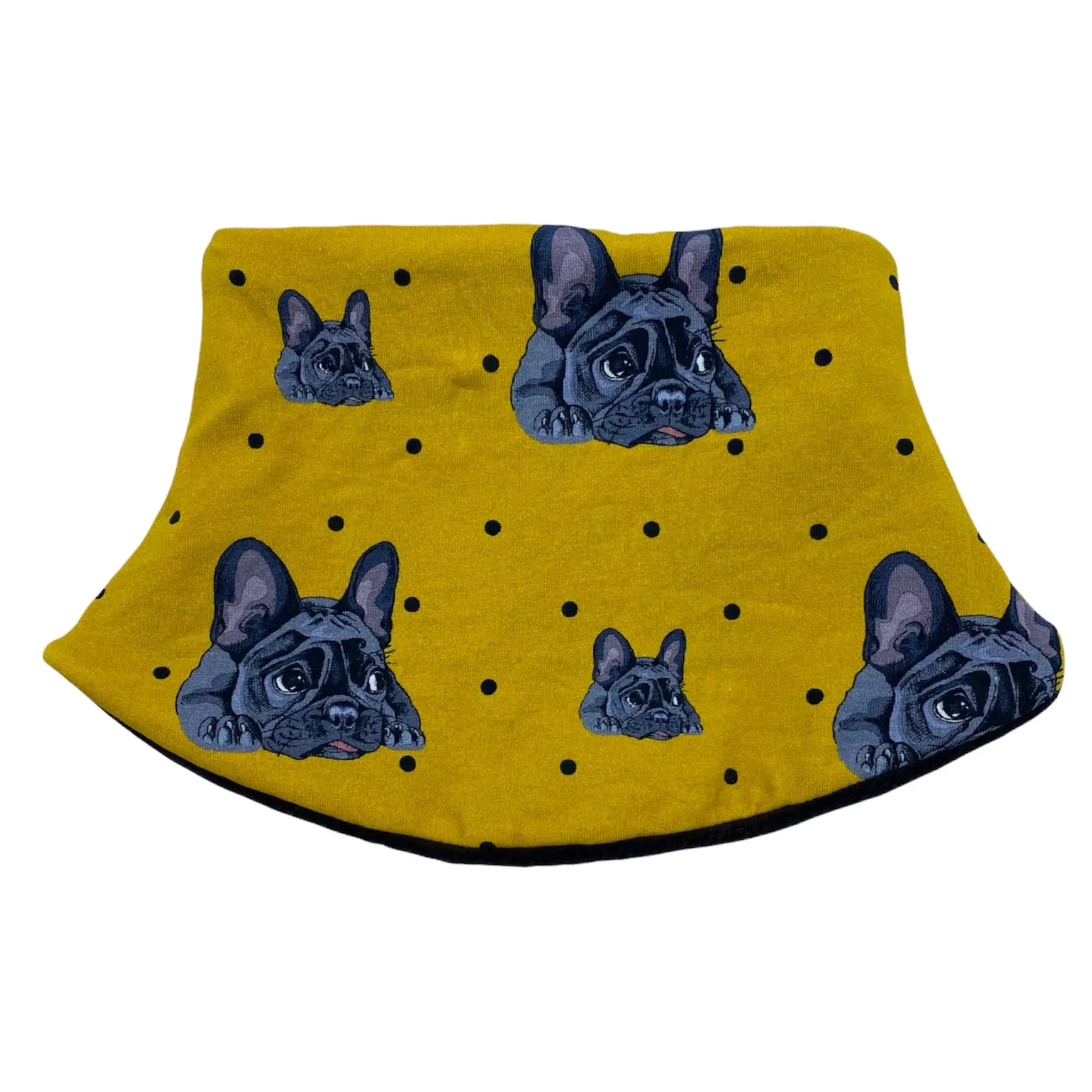 Adult Handmade Neck Warmer Dogs on Mustard