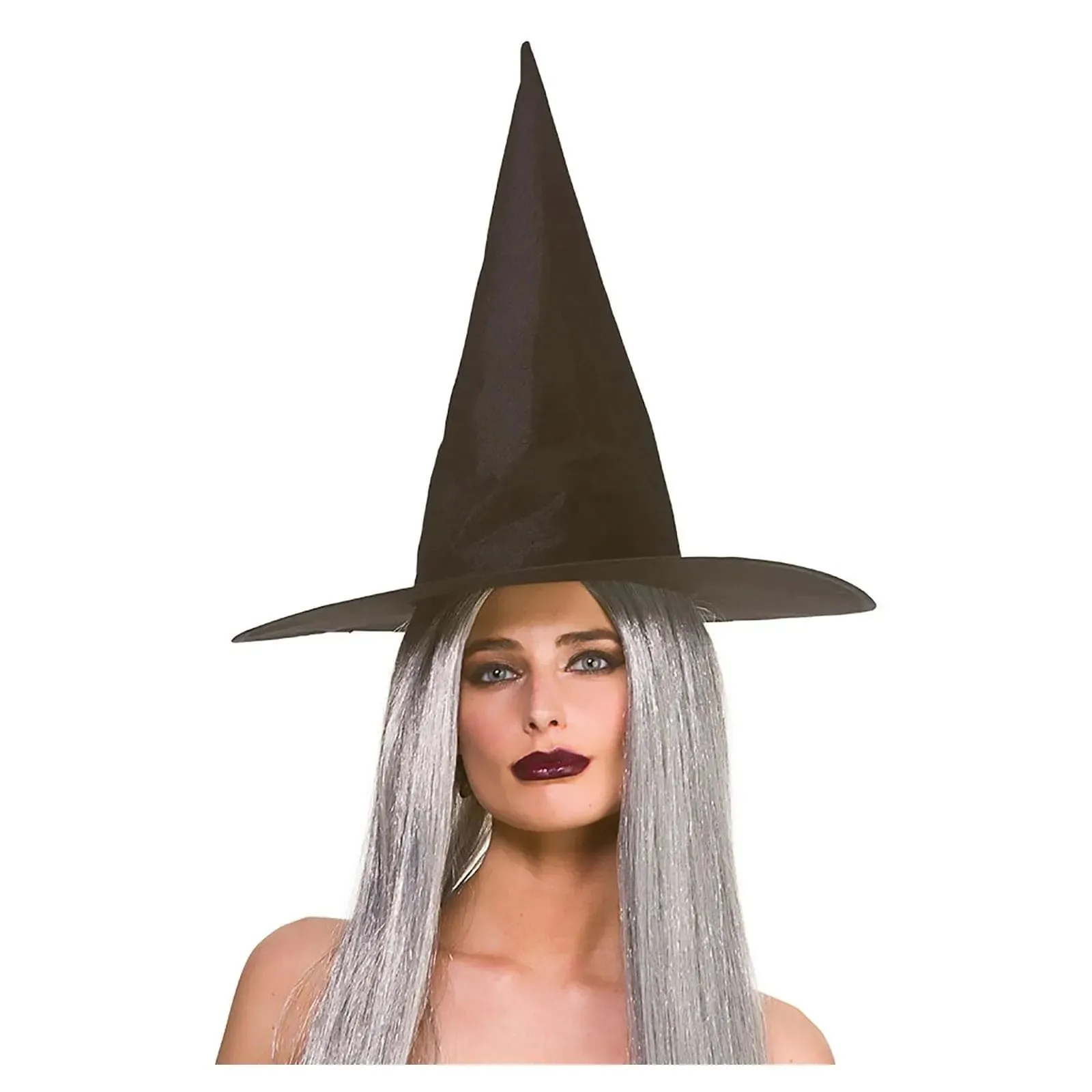 Adults Witch Hat Black Velvet Halloween Party Fancy Dress