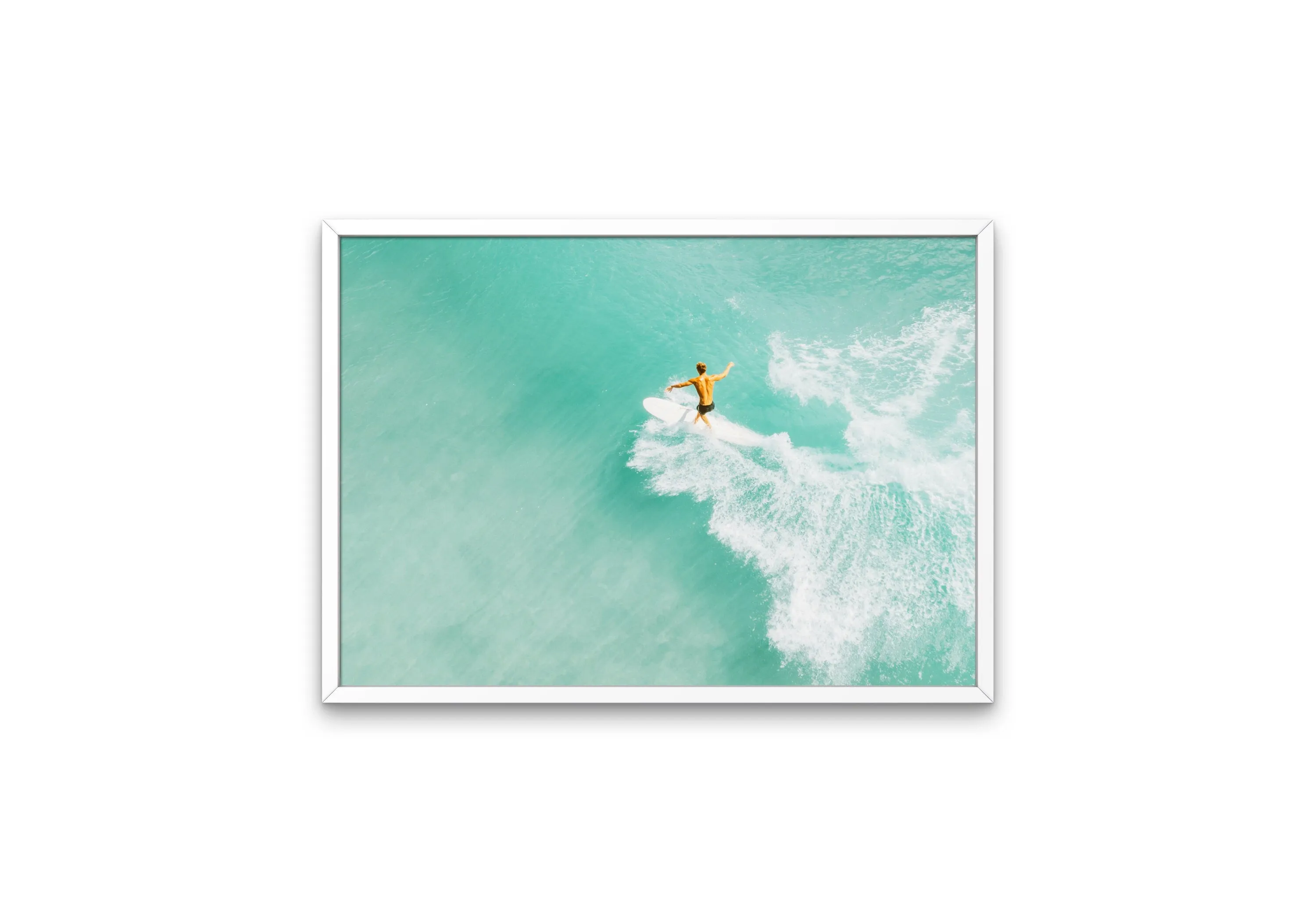 Aerial Surfer PRINTABLE WALL ART, Aerial Photograph Print, Surf Wall Decor, Surfboard Print, Surfing Photo, Horizontal Art, Over Bed Wall Art