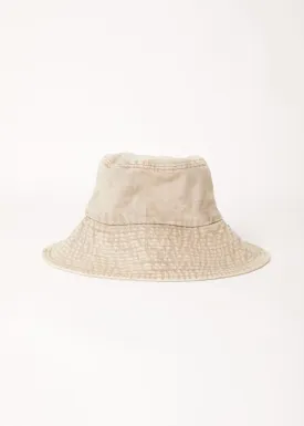 AFENDS Unisex Bella - Denim Wide Brim Bucket Hat - Faded Cement