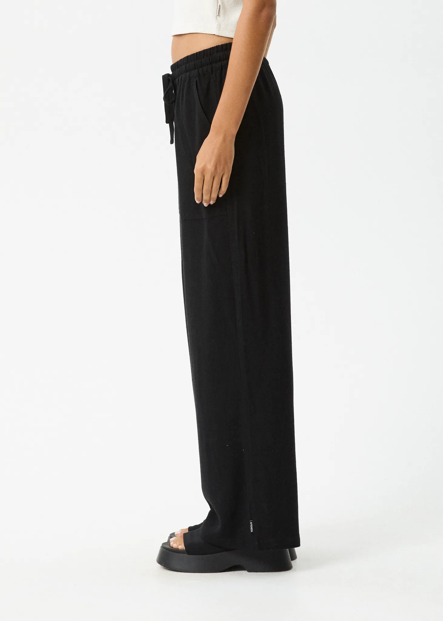 AFENDS Womens Amaya - Wide Leg Pants - Black