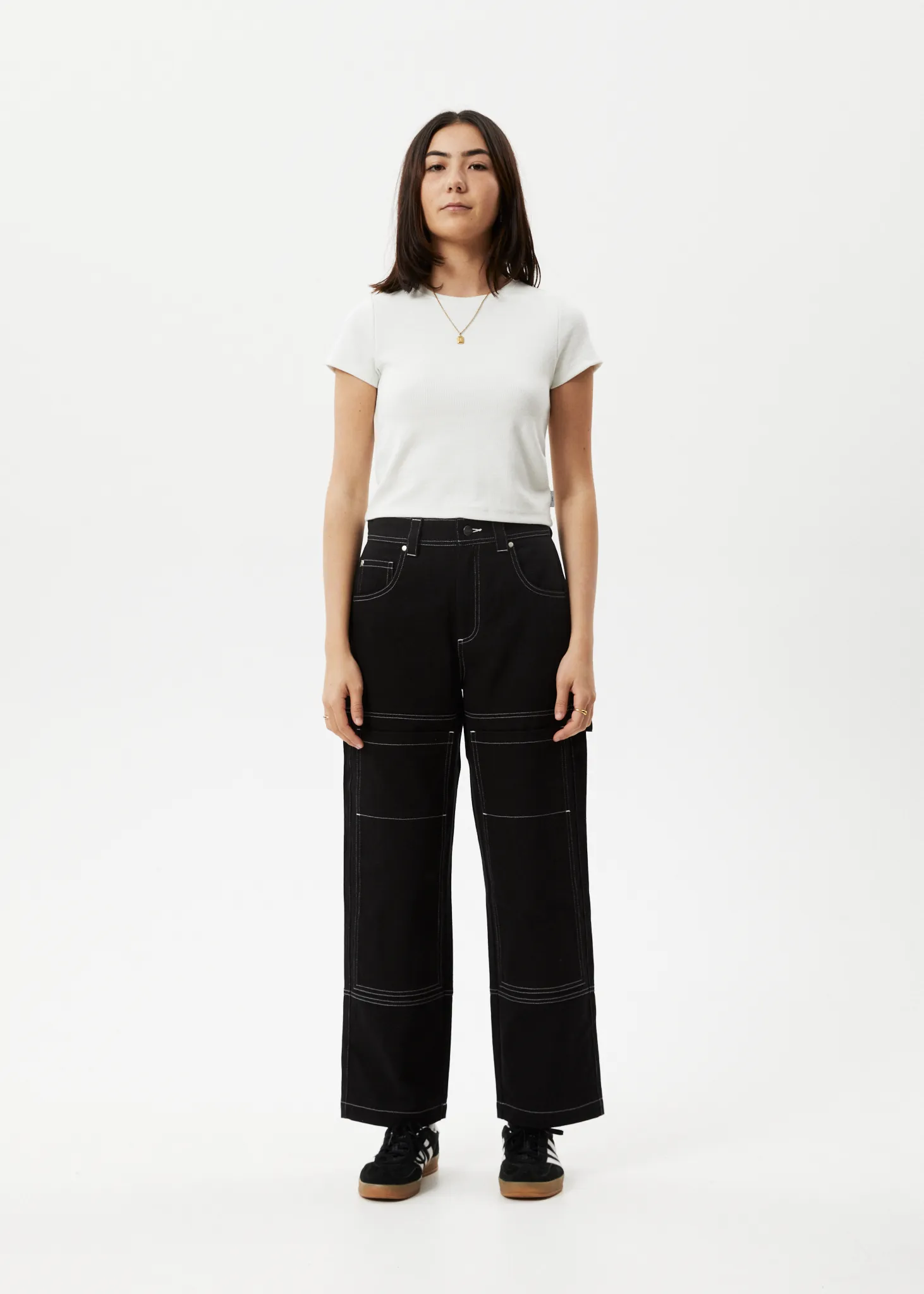 AFENDS Womens Moss - Carpenter Pants - Washed Black