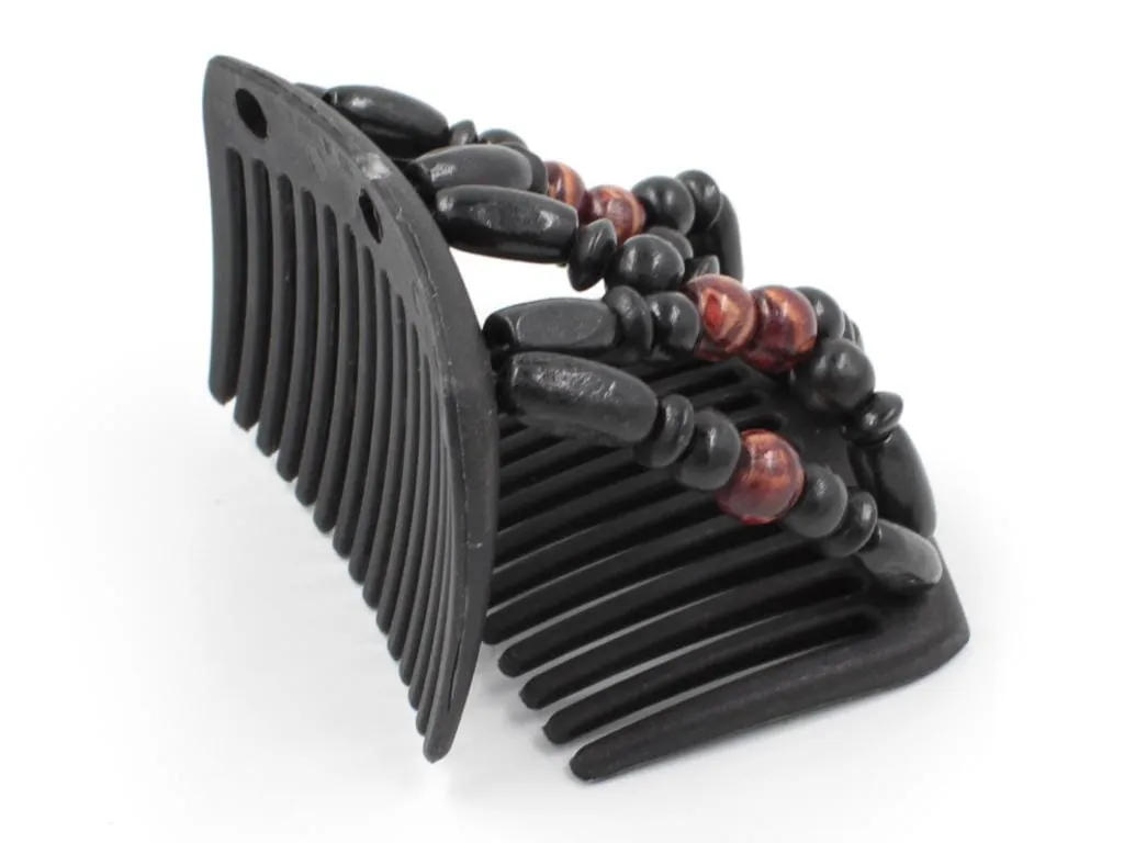 African Butterfly Chameleon Hair Comb - Beada Black 57