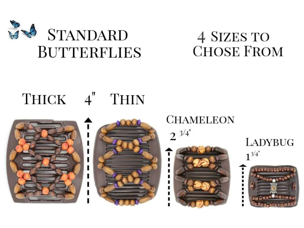 African Butterfly Chameleon Hair Comb - Beada Tube Clear 15