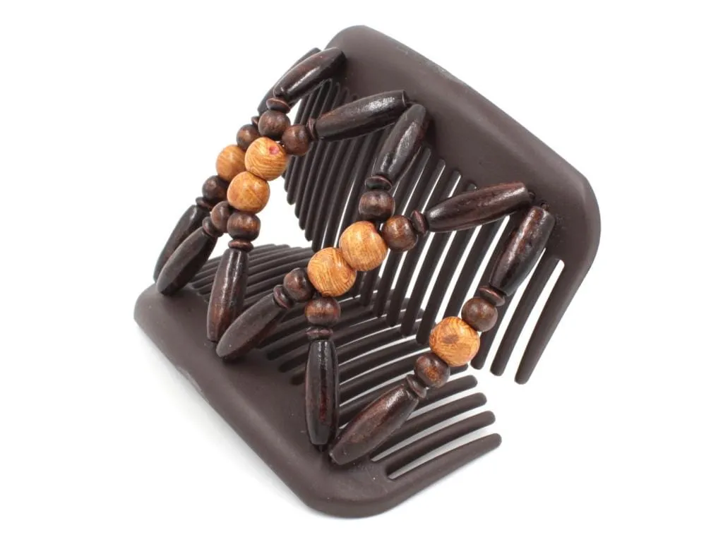 African Butterfly Hair Comb - Beada Brown 228