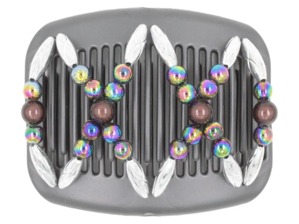 African Butterfly Hair Comb - Dalena Black Pearl 23