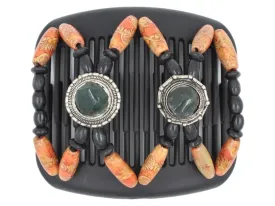 African Butterfly Hair Comb - Gemstone Black 69