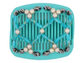 African Butterfly Hair Comb - Ndalena Turquoise 17