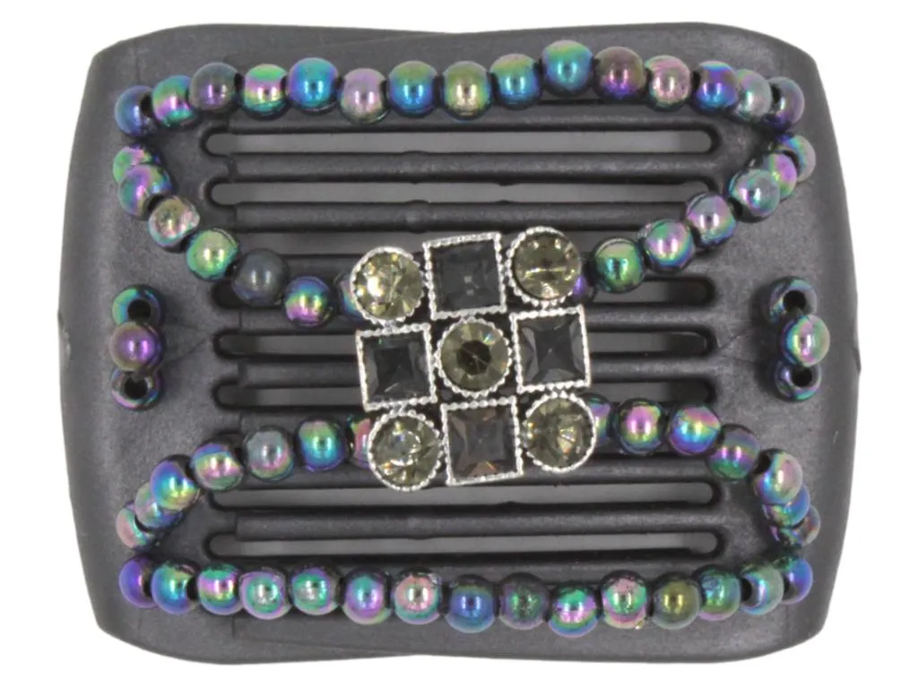 African Butterfly LadyBug Hair Comb - Black Pearl 38