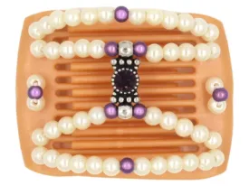 African Butterfly LadyBug Hair Comb - Blonde Pearl 34