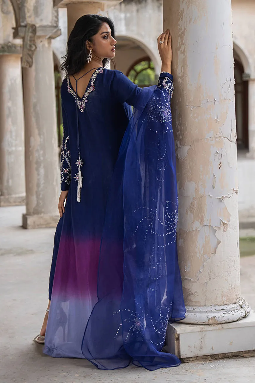 Afsanvi Festive Edit'24 - Midnight Ombre Silk With Pants