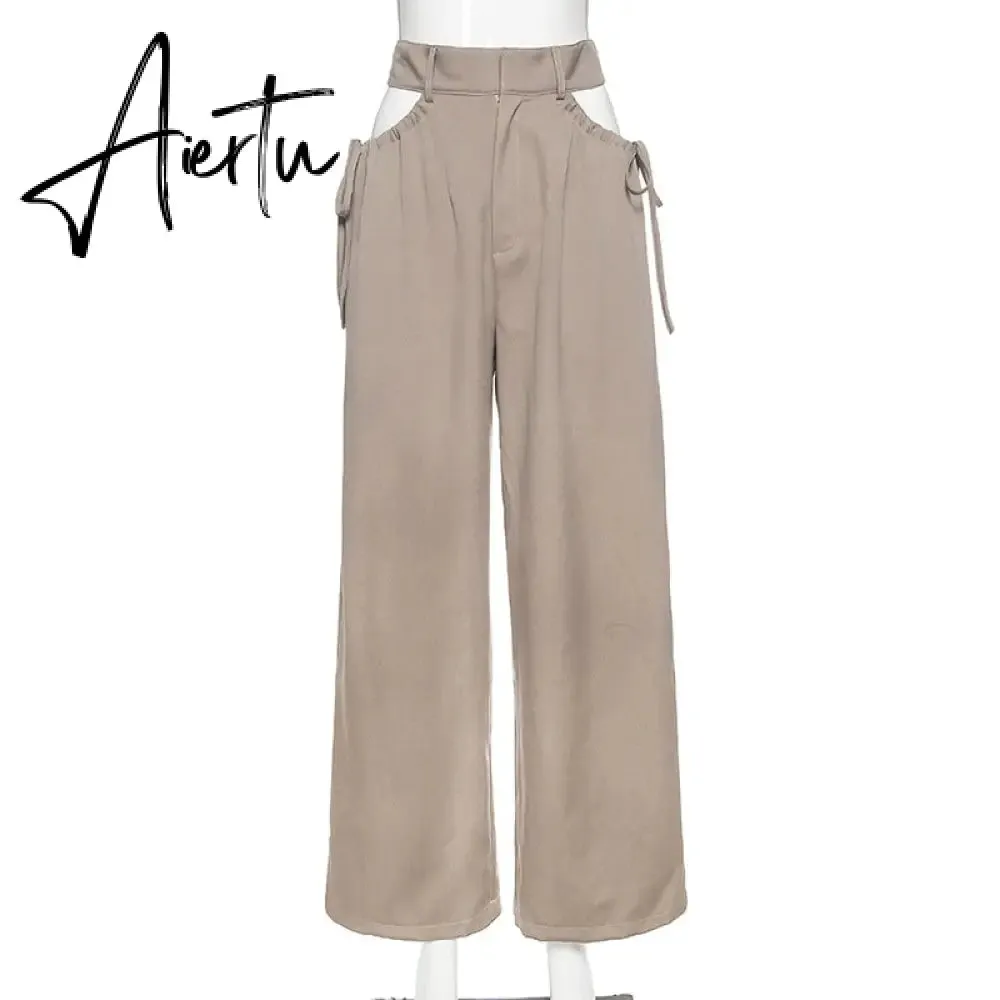 Aiertu Streetwear Women's Cargo Harem Pants Hip Hop High Waist Casual Female Track Pants Joggers Trousers Fashion Harajuku Women Pants