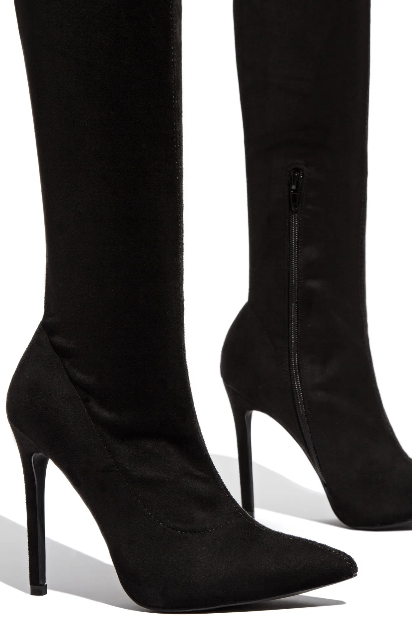 Aim High Over The Knee Boots - Black