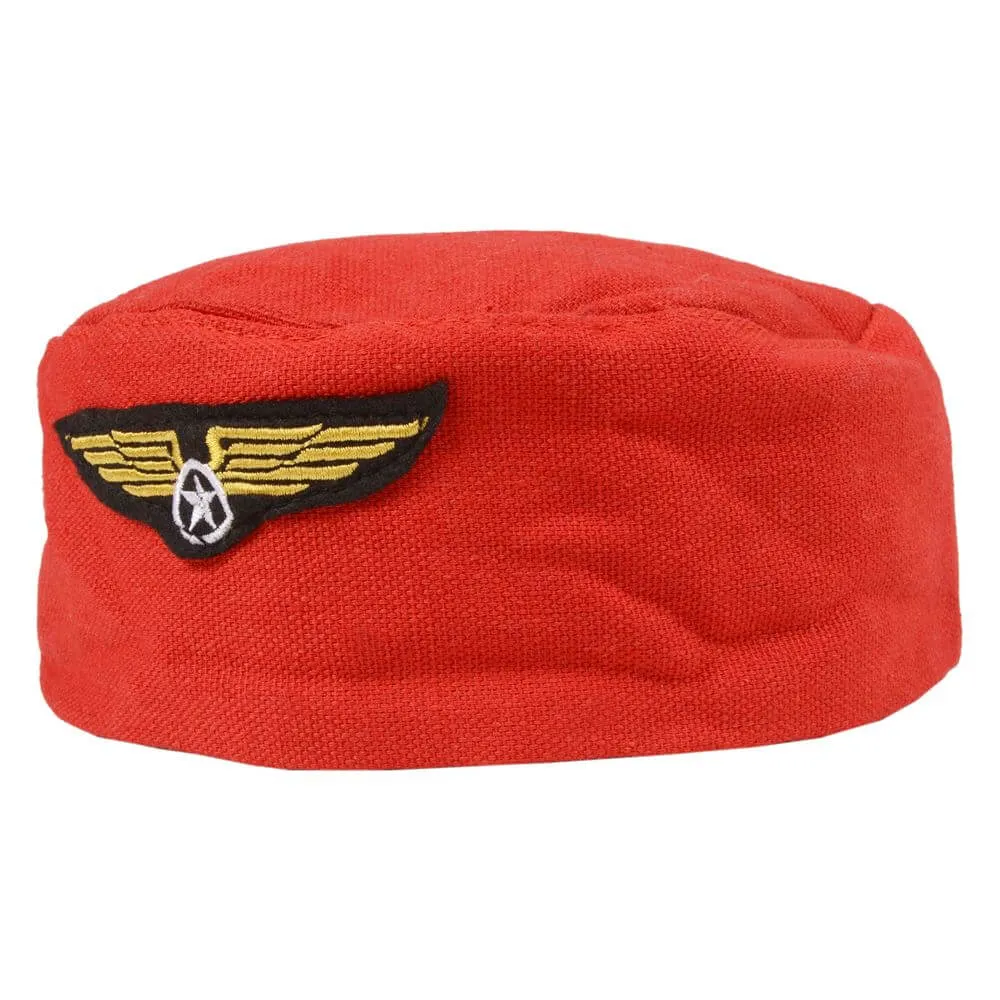 Air Hostess Hat Red Cap Steward Cabin Crew Fancy Dress