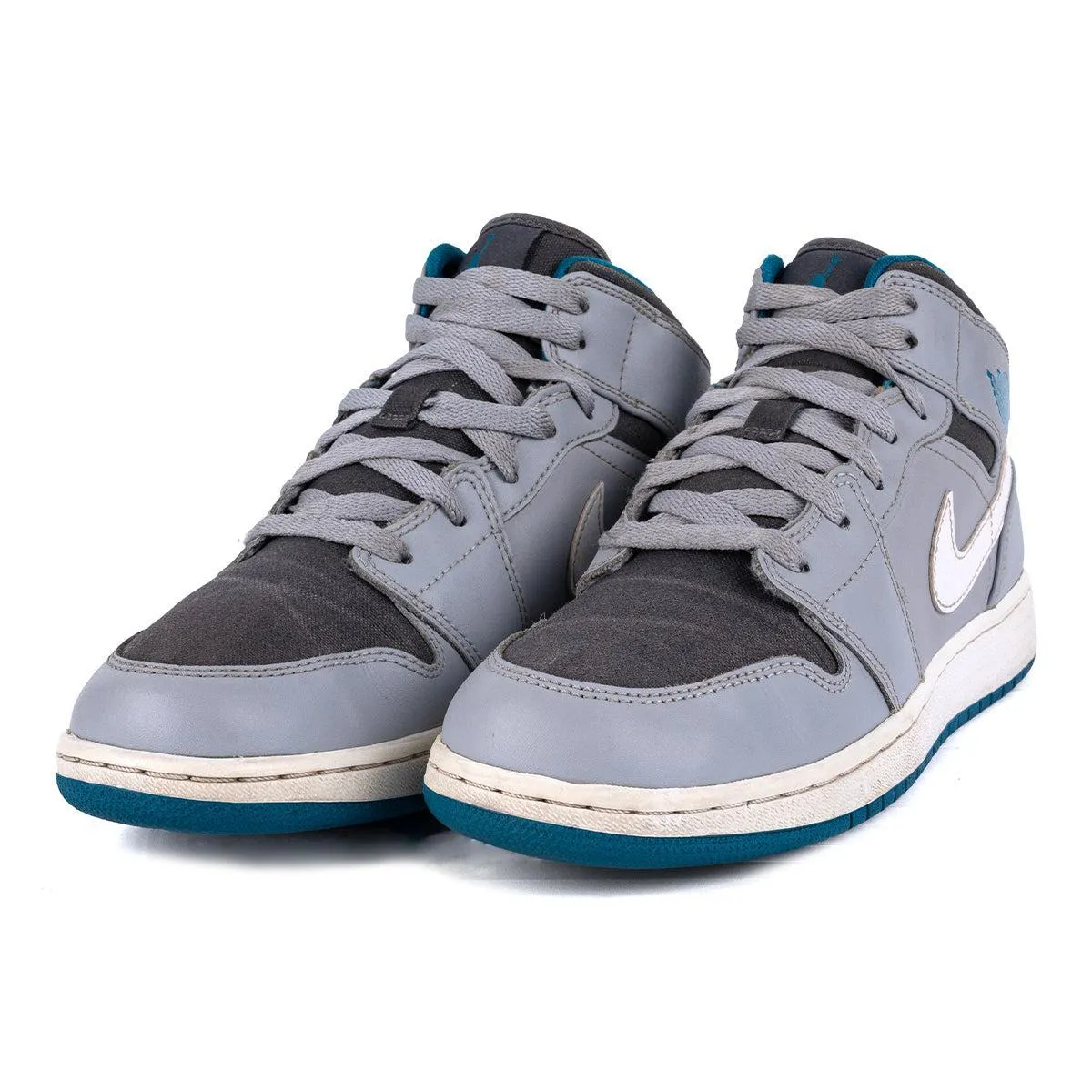 Air Jordan 1 High-Top Sneakers Leather Grey Colour For Women