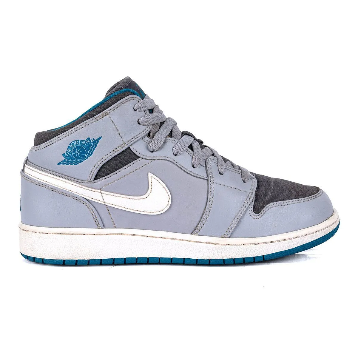 Air Jordan 1 High-Top Sneakers Leather Grey Colour For Women