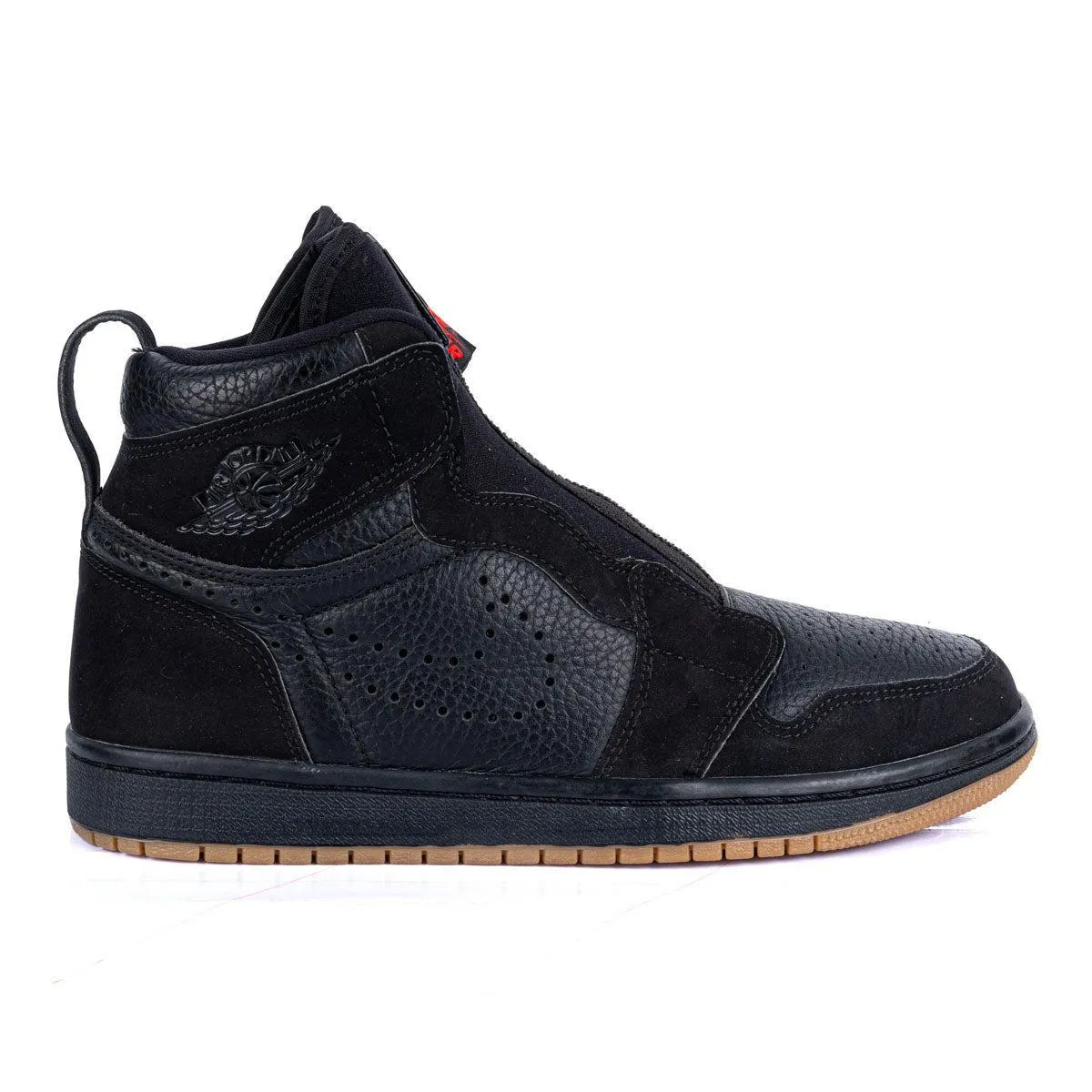 Air Jordan 1 Zip High-Top Sneakers Leather Black Colour For Men