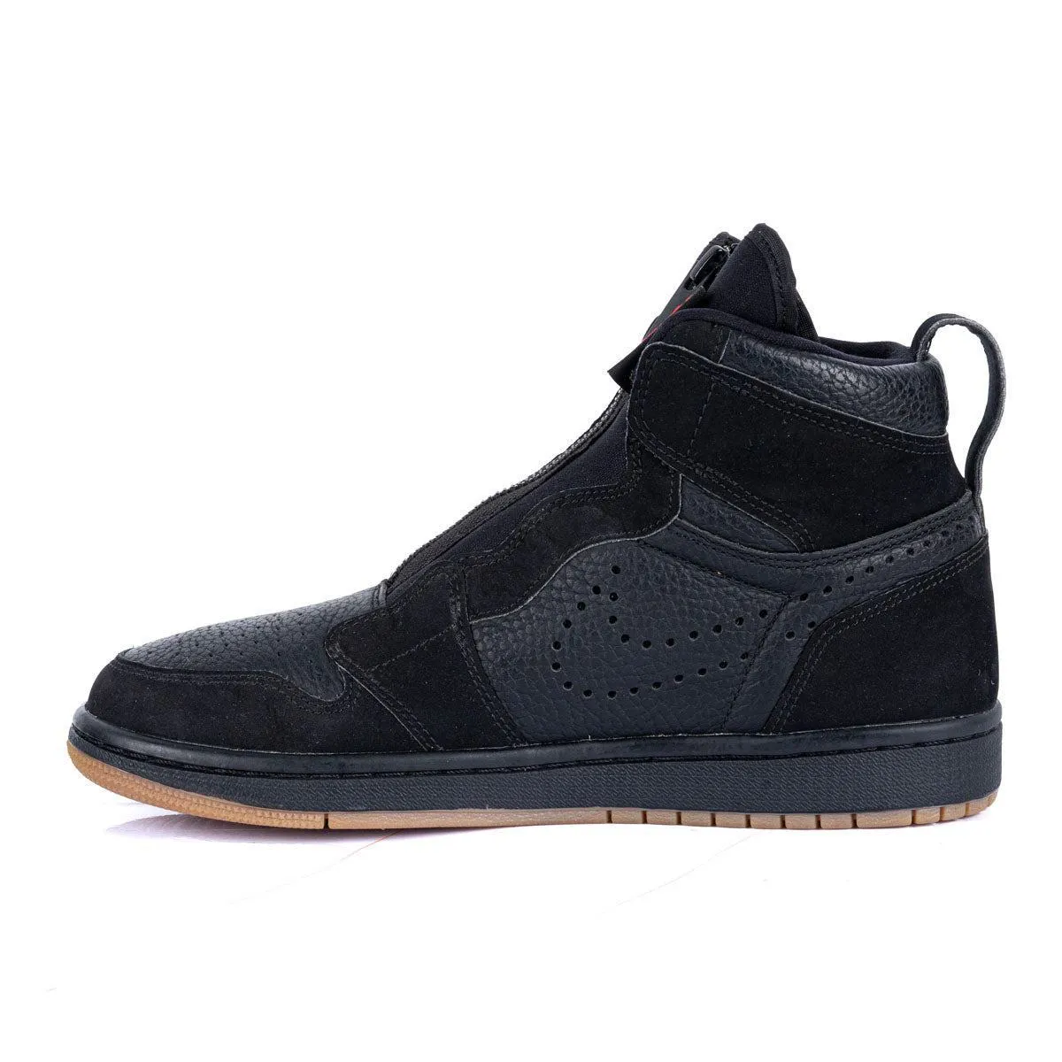 Air Jordan 1 Zip High-Top Sneakers Leather Black Colour For Men