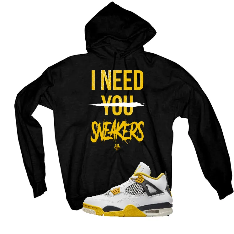 Air Jordan 4 WNNS “Vivid Sulfur” | illcurrency Black T-Shirt (I Need You Sneakers)