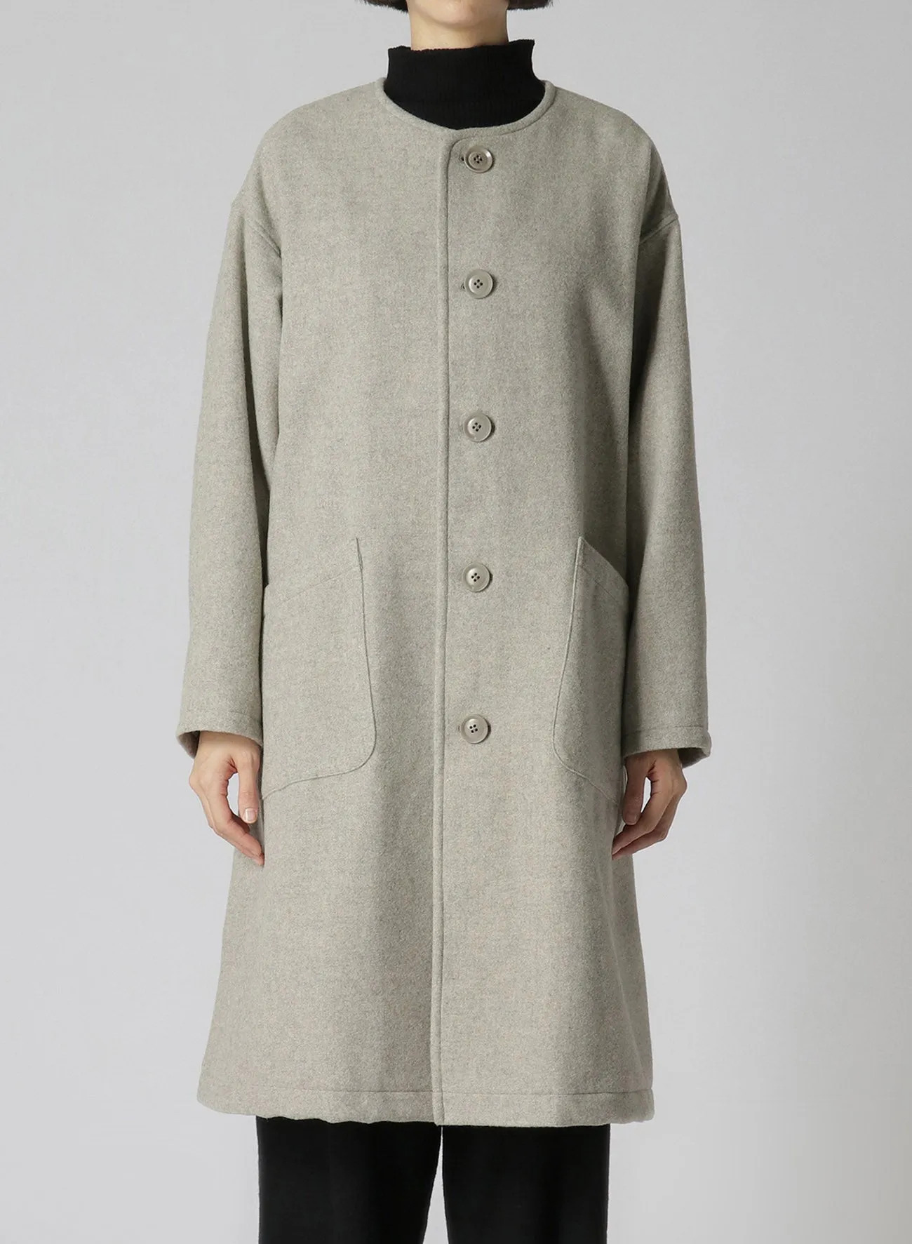 AIRY MOSSER COLLARLESS COAT