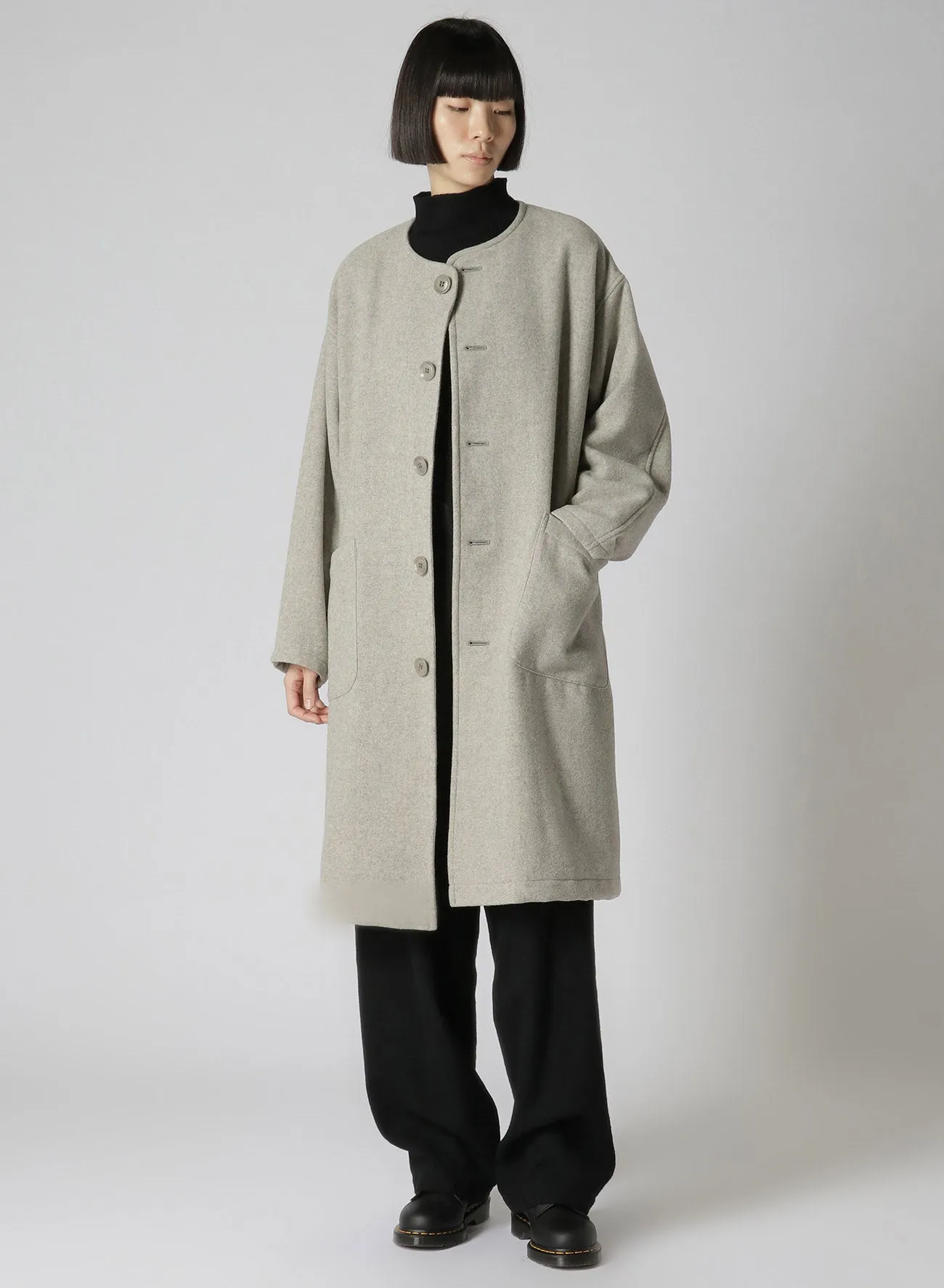 AIRY MOSSER COLLARLESS COAT