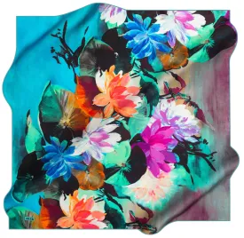 Aker Vivid Silk Scarf Blue Lagoon