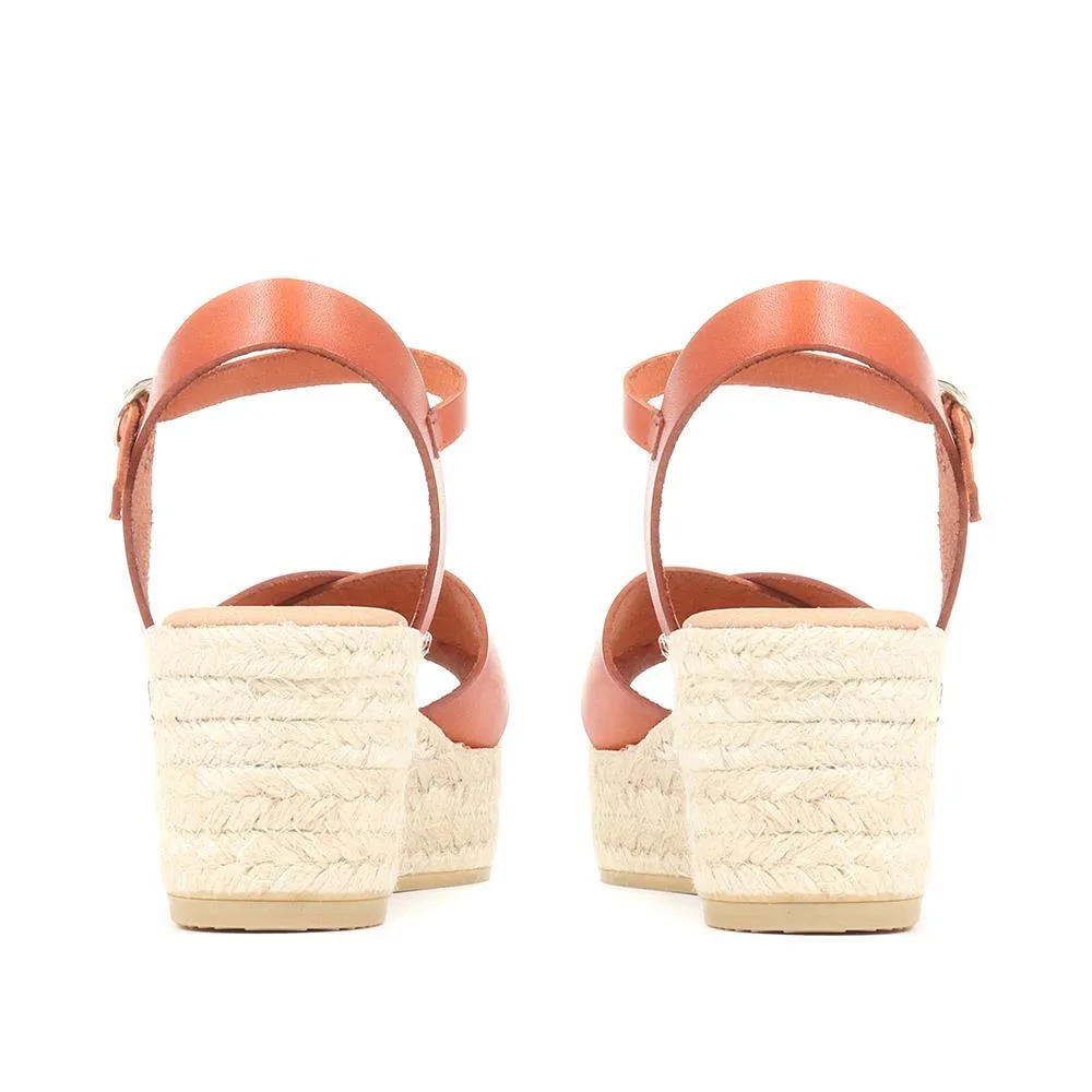 Alaina Leather Espadrille Wedges - ALAINA / 322 056