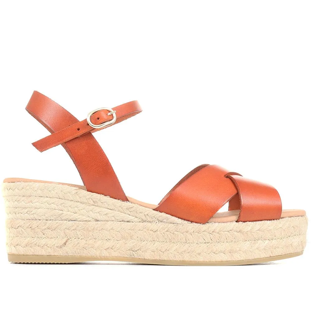 Alaina Leather Espadrille Wedges - ALAINA / 322 056