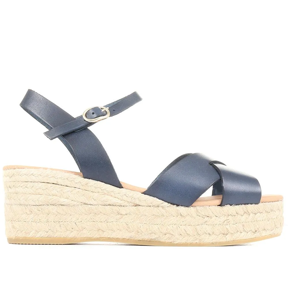 Alaina Leather Espadrille Wedges - ALAINA / 322 056