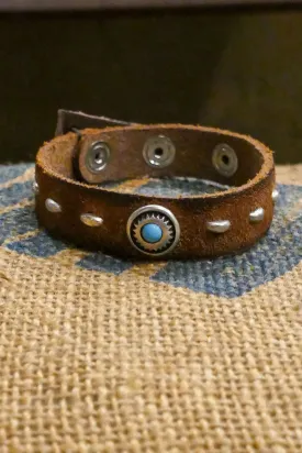 Alberto Luti - Turquoise Bracelet Dot in Suede Leather