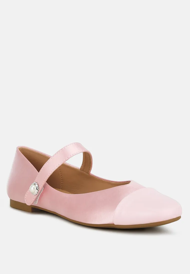 Albi Patent Toe Cap Satin Mary Jane