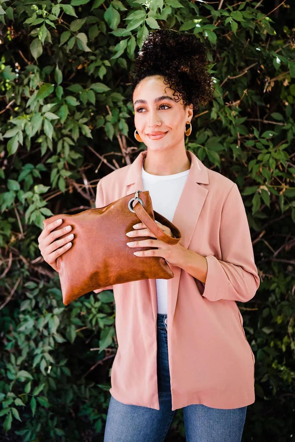 Alexa Oversized Clutch: Rust