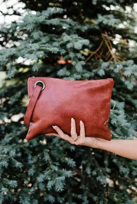 Alexa Oversized Clutch: Rust