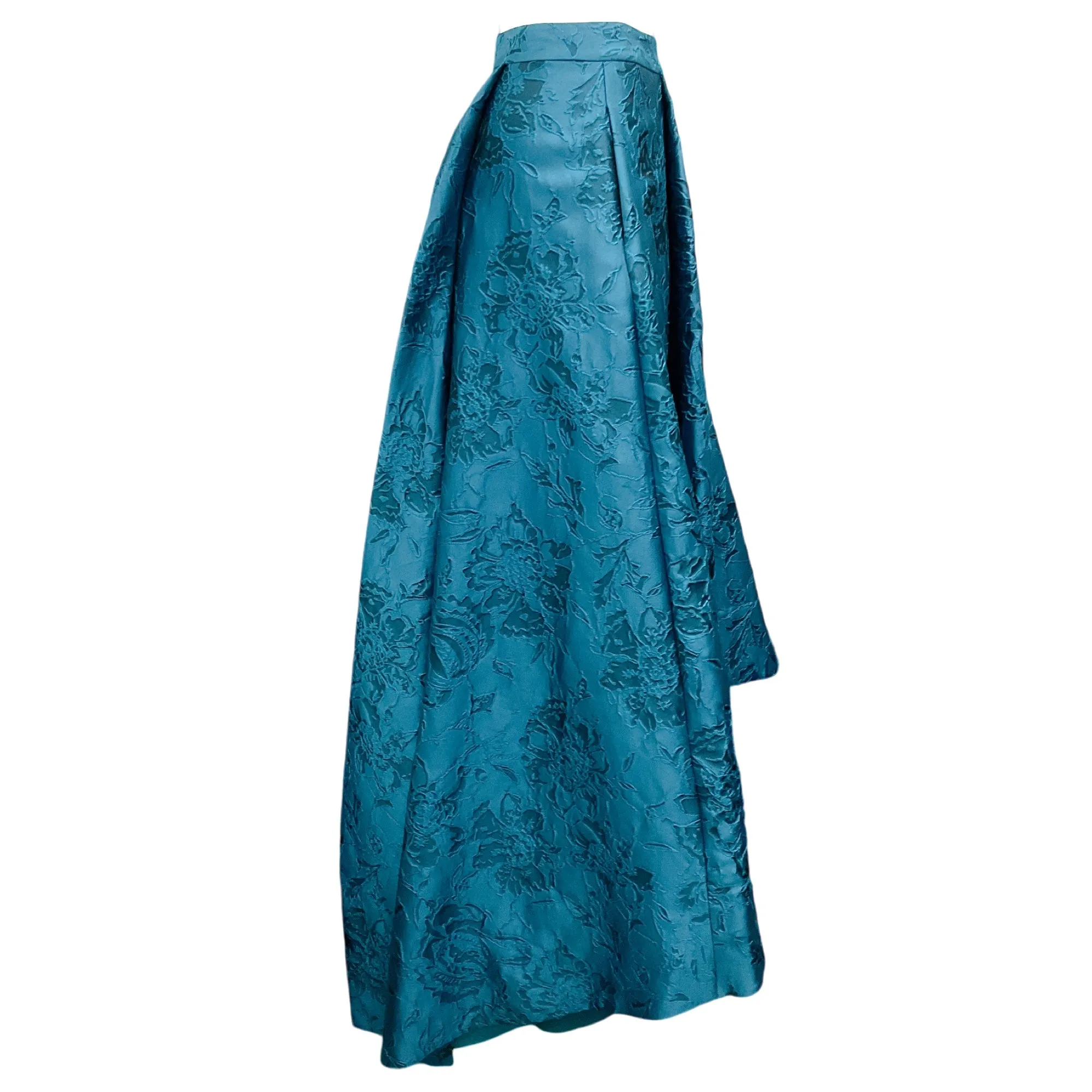 Alice   Olivia Teal Brocade High-Low Skirt