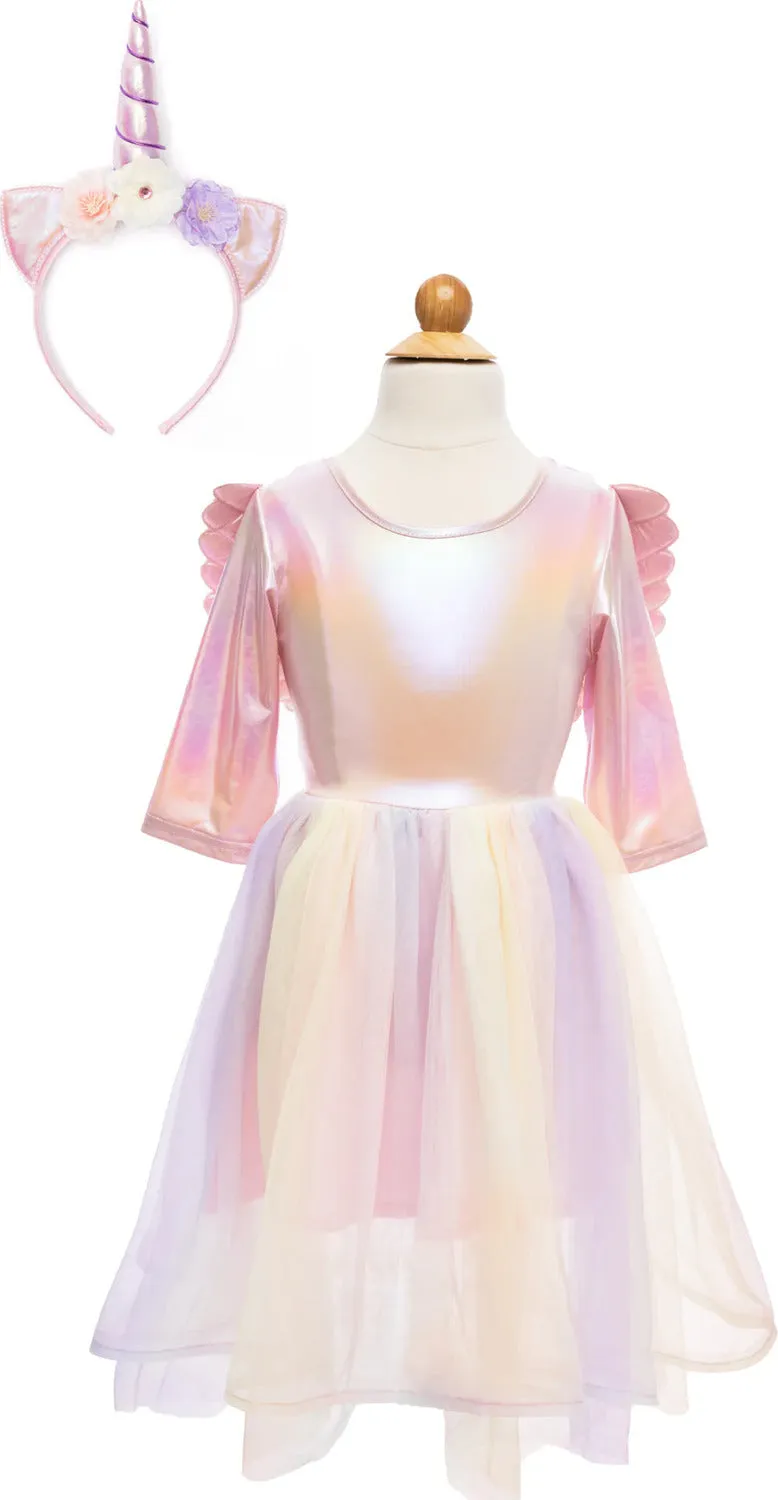 Alicorn Dress with Wings & Headband Size 3-4