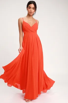 All About Love Coral Red Maxi Dress