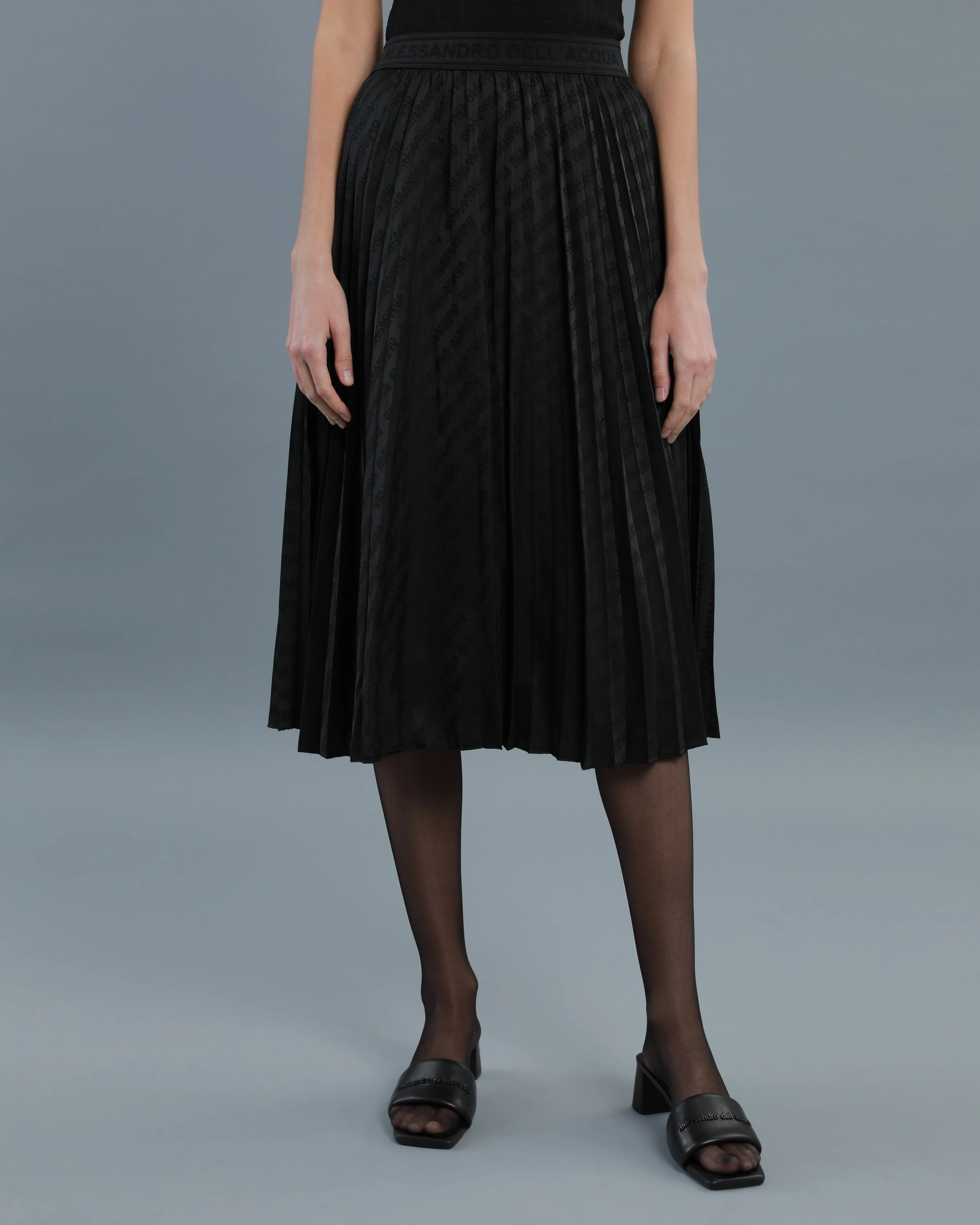 All-Over Logo Pleated Skirt