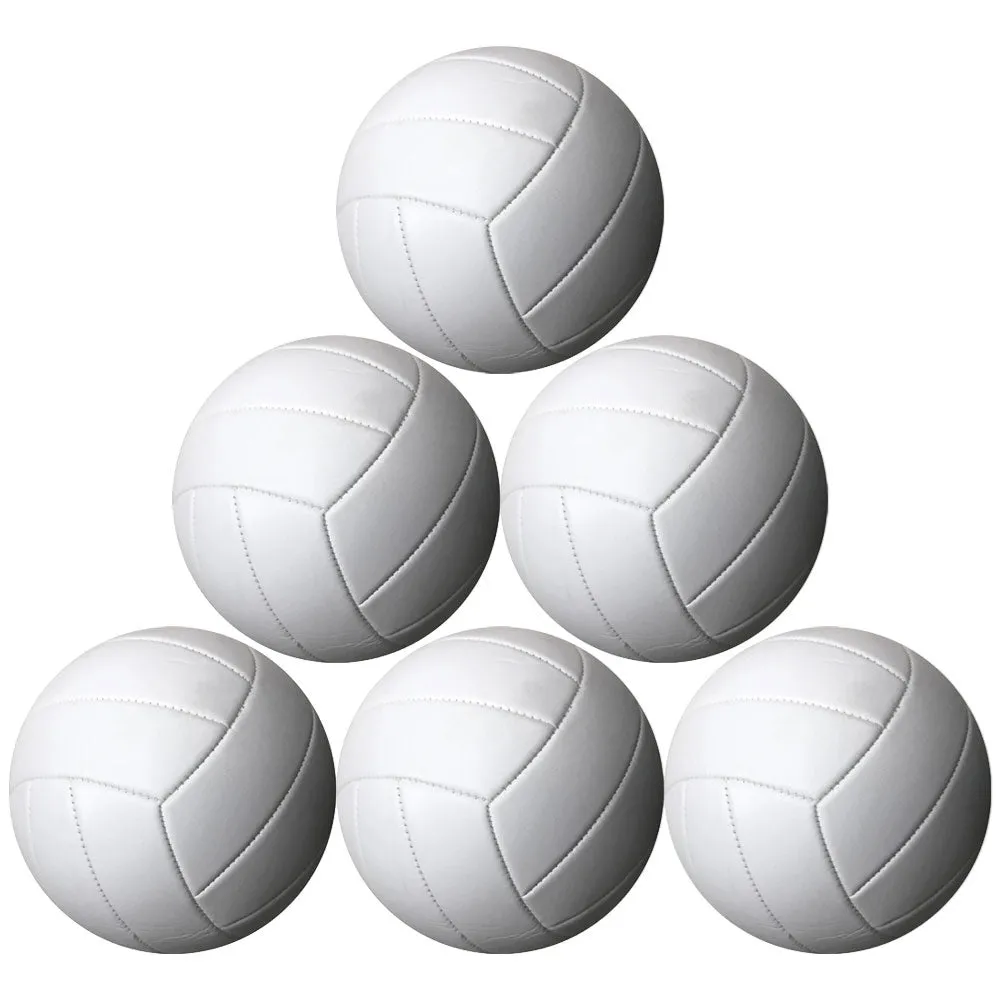 All White Volleyball Ball Without Any Imprint for Autograph Awards Sign Painting Coaches Gift - Pack of Six Balls